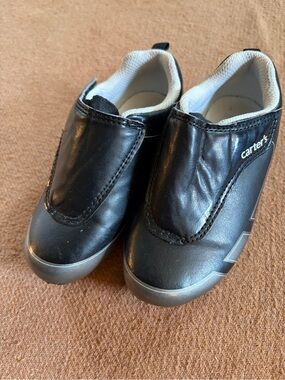 Carter's Black Slip-On Velcro Kids Cleats